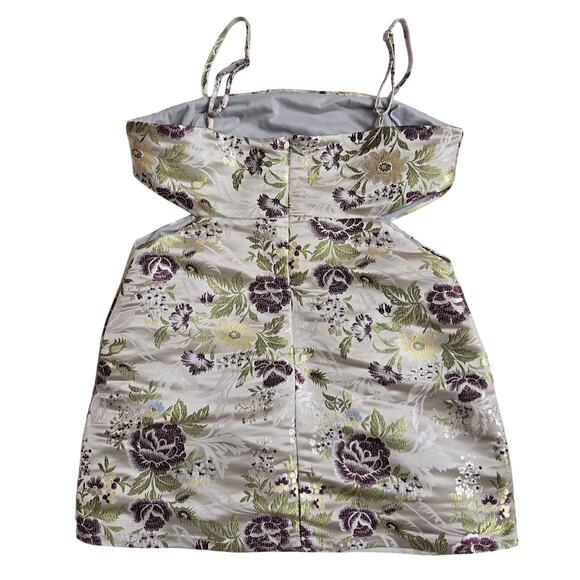 Lulus Cottage Fairy Whimsical Romantic Babydoll Satin Floral Jacquard Mini XL - Picture 6 of 11